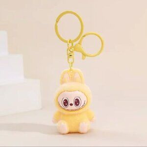 New Cute Yellow Labubu Bunny Keychain dangeler clip
